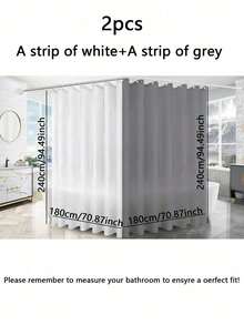 纯色防水浴帘 - 复古浴室装饰，秋季美学，波西米亚风格，可爱的返校必备品，大学宿舍配件，涤纶内衬，防潮，易清洁