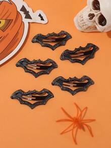 ROMWE Grunge Punk 10 件黑色金属蝙蝠形闪亮发夹，卡通可爱设计适合日常生活和万圣节派对装饰 - 彩色 - 查看 3