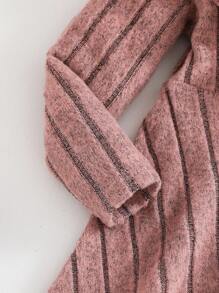 SHEIN Baby Mädchen einfarbiges gestricktes Kleid mit rundem Ausschnitt und Rüschensaum, Lässig