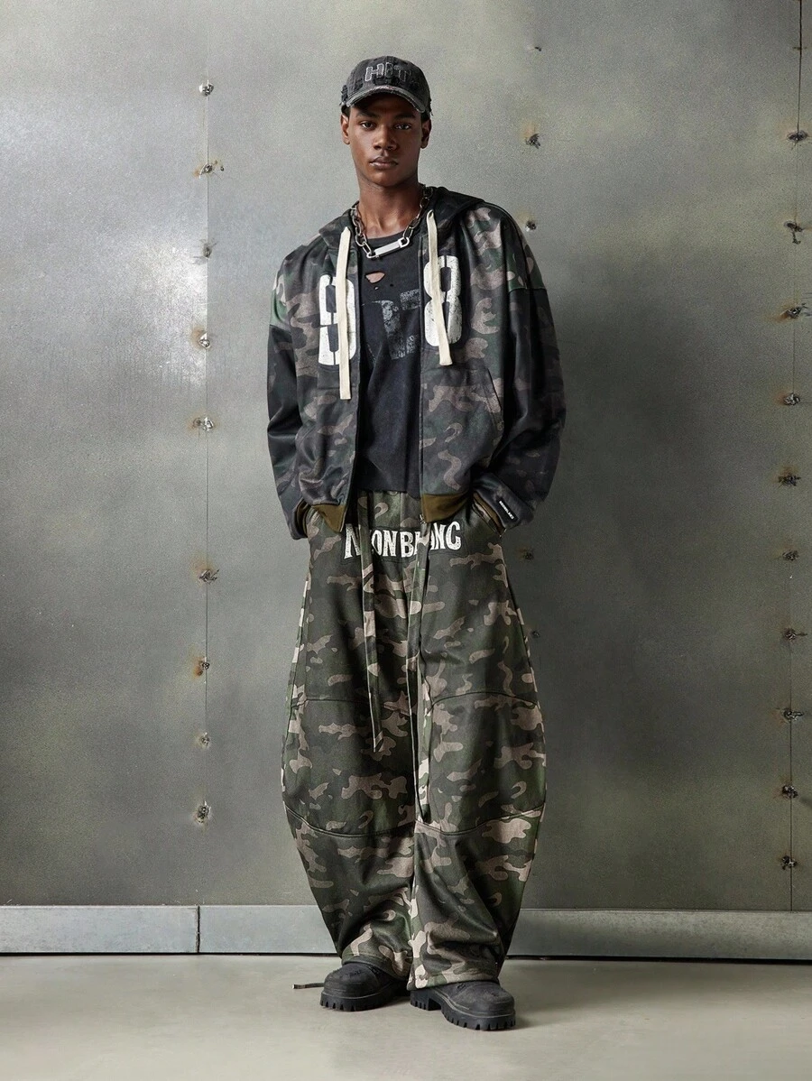 NEON BLANC Quần nỉ nam họa tiết rằn ri viền cong thời trang - xanh quân đội - Xem 1