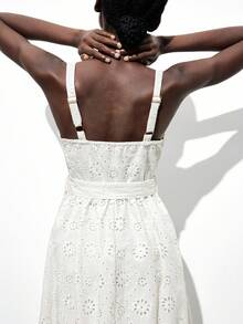 Maija 女式多色印花方领设计收腰别致度假浪漫波西米亚宽领口无袖褶皱腰喇叭形 A 字拼接沙滩裙，波西米亚风格伊莎贝拉岛度假装，夏季多巴胺度假装，独立音乐节西式长裙 - 彩色 - 查看 4