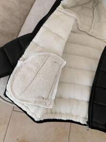 SHEIN Baby Boys Black Winter Thermal Lined Hooded Zip-Up Padded Coat, Casual All-Match Versatile Soft Comfortable Outerwear Suitable For Playing In Snow Fall - Black - View 4