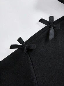 SHEIN 2pcs/Set Tween Girl Hooded Sweatshirt & Pants Set, Fashion Streetwear With Bow Decor, Solid Color