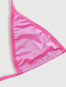 ROMWE J-Fashion Y2K Babe Heart Keyhole Metallic Wireless Sexy Lingerie Set For Women - Pink - View 4