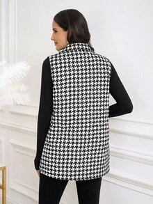 Ellevyn Áo vest cổ lật họa tiết da báo dành cho nữ, có túi, đa năng cho mùa thu/đông - Nhiều màu - Xem 5