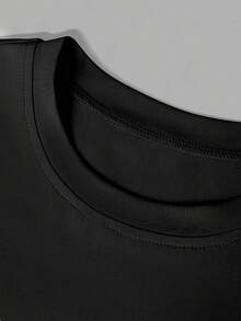 Franclia Camiseta de manga corta negra para mujer, top con diseño único de rhinestones, nueva camiseta corta a la cintura, camiseta ajustada de talla corta - Negro - Ver 4