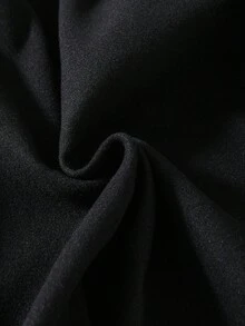 SHEIN Young Boy Fashionable Mid-Length Black Overcoat Fall Winter - Black - View 7