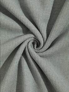 RueChic Men Waffle Fabric Raglan Sleeve Patched Regular T-Shirt Set - Mint Green - View 8