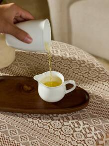 Cirelle Juego de té de porcelana blanca de alta calidad - Taza para infusión de té, Accesorios de juego de té Gongfu, Juego de té de porcelana blanca para el hogar, Filtro y distribuidor de té | Vajilla minimalista para el té de la tarde, la barra de café, el regalo de inauguración de la casa | Accesorios de cocina modernos, decoración de oficina, decoración del hogar | Juego de té, té, juego de tazas - Blanco - Ver 2