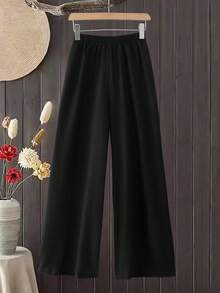 Rusticease Women's Solid Color Casual Pants Fall Clothes For Women Fall Clothes For Women  Autumn Clothes  Autumn Women  Women's Winter Clothes - Black - View 8