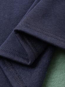 DAZY 女童撞色拼接长袖休闲街头风卫衣，秋冬款 - 彩色 - 查看 7