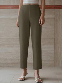 MOTF PREMIUM 纯色斜口袋锥形裤