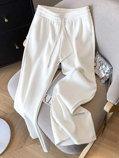 GlowEve Women's Solid Color Elastic Waist Drawstring Casual Pants Fall Cloth For Women