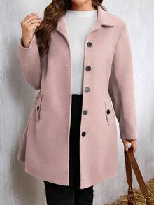 Plus Size Women Long Sleeve Single-Breasted Pocket Casual Jacket Fall Winter Cloth For Women Autumn