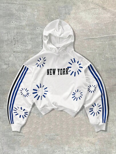 Street Life Men's Contrast Stripe Long Sleeve Casual Hoodie