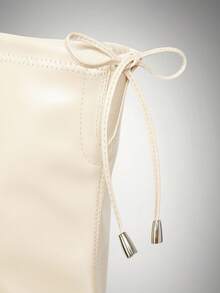 SHUZIA Botas Over-Knee de Plataforma com Bico Quadrado Confortáveis e da Moda para Mulheres - Branco - Visão 8