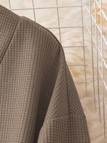 EMERY ROSE Plus Size Solid Color Casual Long Sleeve T-Shirt, Suitable For Spring And Autumn Fall Cloth For Women