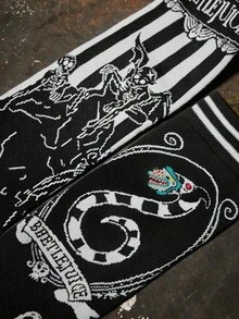 Beetlejuice X SHEIN 女士中筒袜 - 彩色 - 查看 3