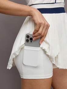 Activina 女式拼色褶皱无袖运动连衣裙 - 藍白色 - 查看 7