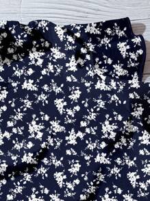 EMERY ROSE 大码简约碎花休闲衬衫，适合夏季 - 寶藍色 - 查看 4