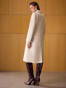 MOTF PREMIUM WOOL DOUBLE BREASTED OVERCOAT - Apricot - View 3