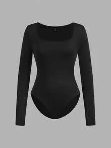SHEIN EZwear 3件套女士方领长袖紧身衣套装 - 彩色 - 查看 9