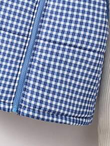 Teen Girl Casual Plaid Sleeveless Jacket, Autumn/Winter Fall - Multicolor - View 4