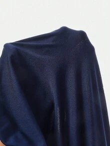 Girlism Teen Girls Bodysuits & Jumpsuits Navy Pleated Wide Leg Loose Jumpsuit With Belt, Casual Style,/Fall,Winter/Y2k,Halloween/Back To School Outfits/First Day Of School Outfit/Halloween,Glowmode,Fall,Winter,Autumn - Navy Blue - View 8