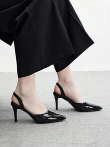 CUCCOO BIZCHIC 女士黑色基本款镂空上班高跟鞋 - 黑色 - 查看 5