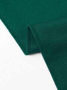 SHEIN Clasi 女士金属牙签设计宽腿宽松优雅裤 - 墨綠色 - 查看 4