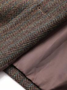 DAZY 女士宽松商务休闲格子羊毛加厚外套，秋冬斋月时尚款