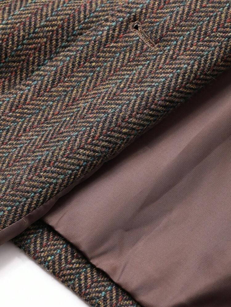 Women's Loose Business Casual Plaid Knitted Thickened Coat, Autumn/Winter Modest Fashion