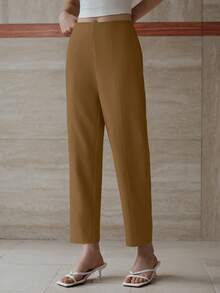 MOTF PREMIUM 纯色斜口袋锥形裤 - Golden Glow - 查看 7