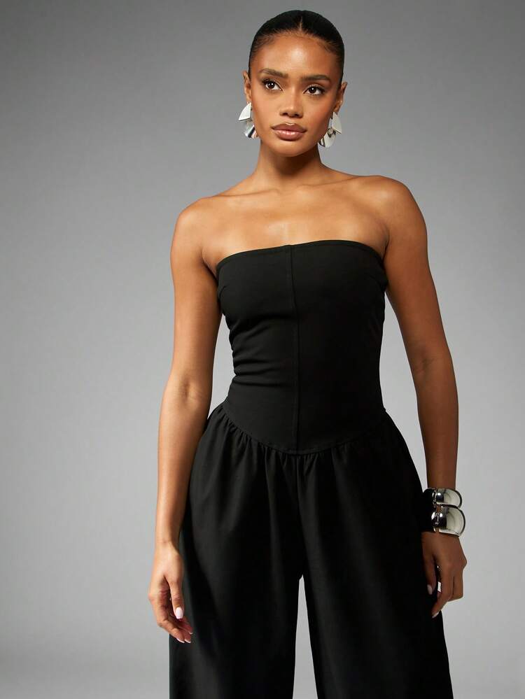 MISSGUIDED バルーンワイドレッグのストラップレスコルセット