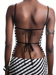 LYSMO 2025 New Arrive Minimalism Fall  Women's Casual 2 Pieces Set: Striped Knit Camisole Top & Knitted Blend Mini Skirt