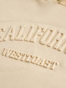 SHEIN ChillGRL 2pcs/Set Teen GirlCity Name 3D Graphic Knit Hoodie + Knit Flare Pants Suit - Multicolor - View 7