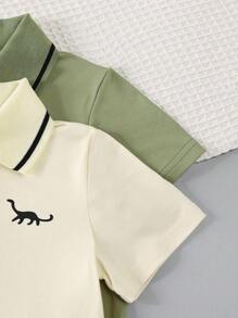 2pcs/Set New 4-7 Years Old Young Boy Summer Polo Shirt Short Sleeve Stylish Children Clothes, 4pcs Outfit Set