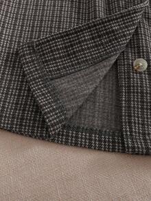 SHEIN 女婴经典格纹翻领夹克，百搭秋冬日常穿着