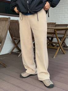 DAZY Quần nhung kẻ trơn màu be dành cho nam, mùa thu, dành cho mùa thu - Màu be - Xem 1