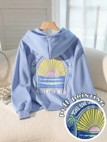Resyla Women's Sunshine Beach Graphic Hoodie Fall Cloth For Women