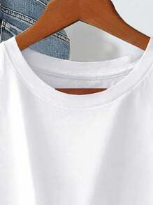 大码女式夏季柠檬利口酒图案圆领短袖休闲T恤