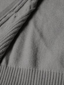 SHEIN Young Boys' Casual Twist Floral Front Zip Knit Cardigan Boys Cardigan Boys Zip Up Sweater Boys Knit Cardigan Boys Sweater Jacket Boys Knit Jacket Fall Winter