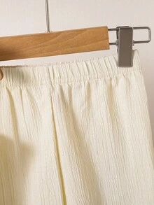 SHEIN Vintaside Kids Baby Girl Knitted Top And Ruffle Strap Set - Camel - View 3