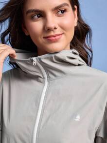 In My Nature Women's Long Sleeve Zipper Front Pocket Hooded Casual Jacket Perfect For Hiking, Trekking, Camping, Or Everyday Outdoor Activities - Grey - View 2