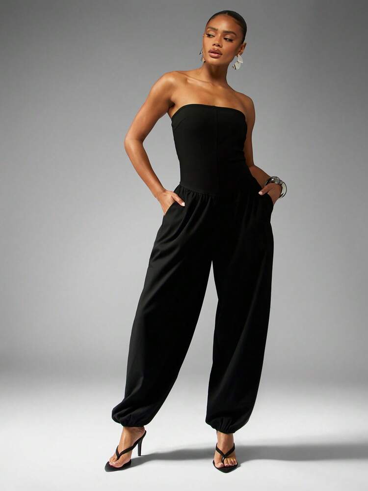 MISSGUIDED バルーンワイドレッグのストラップレスコルセット