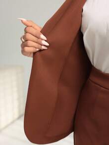 Modelyn U-Shaped Metal Ring Collar Women's Mottled Long Sleeve Jacket And Pants Suit Set Fall Cloth For Women