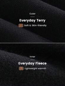 GLOWMODE 日常羊毛保持休闲男女通用连帽夹克，带基本口袋日常休闲 - 黑色 - 查看 4