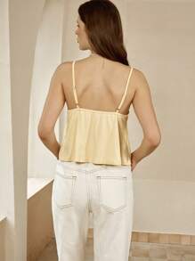 Cévolie Women's Top Holiday Beach Yellow Small Camisole Top