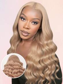 ALL READY WIG 灰蜜金色升级版 13x6 无胶蕾丝前假发 波浪卷发 雷米真人发假发 预剪耳到耳蕾丝假发 皮肤融化 女士适用 - S613/Yellow - 查看 3