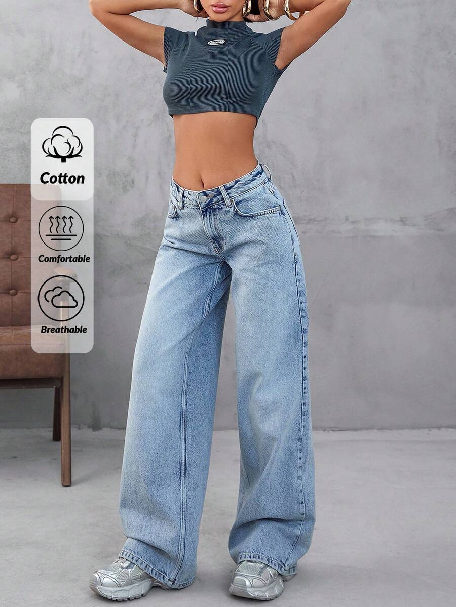 EURMUSE Low Waist Push Up Loose Casual Straight Leg Jean Women S Outfits Work Outfits For Women Set Womens Women S Clothes Women Summer Clothing Women S Bottoms Woman S Summer Clothes